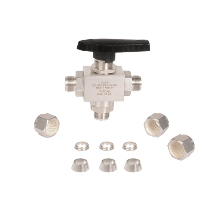 High Performance Double Ferrule 3 Way Ball Valve