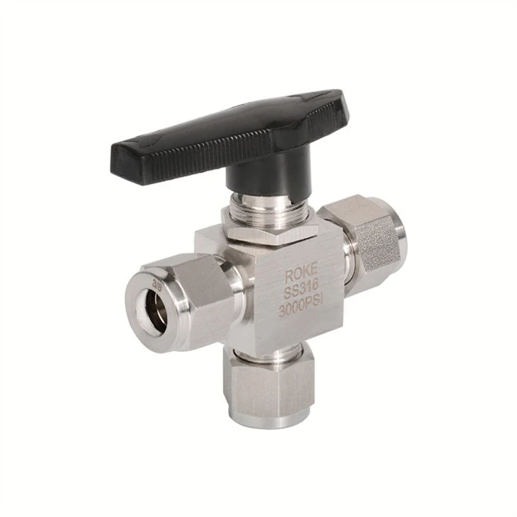 SS316 Válvula de bola camino SS304 hidraulico 2 15000 PSI